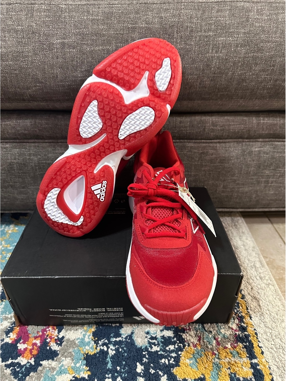 Size 7.5M/8.5 Women - Adidas Impact FLX 2 TF “Team Power Red” - Picture 4 of 5